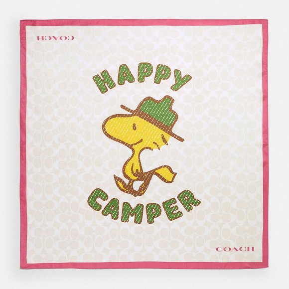 🐶 Coach X Peanuts Woodstock Signature Silk Bandana ❤️ - Picture 1 of 7